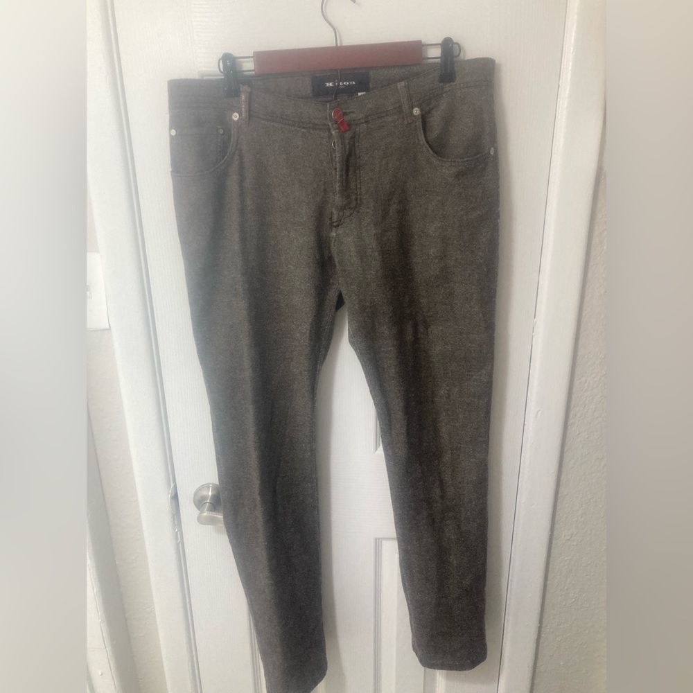 Kiton 5 Pocket Wool Blend Pant 36